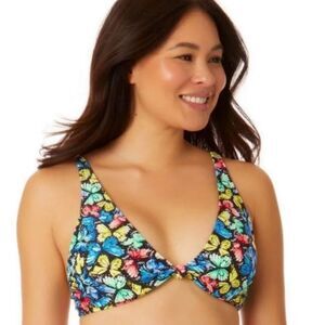 Nobo Bikini Top size medium 7-9 Butterfly Knot adjustable straps v-neck soft